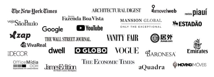 Logotipos das parcerias de mídia